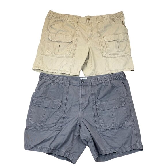 Croft & Barrow Mens Cargo Shorts Size 50 Lot of Two 2 Casual Summer Outdoors - Picture 1 of 14